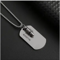 Collier Chaine avec tags et balles