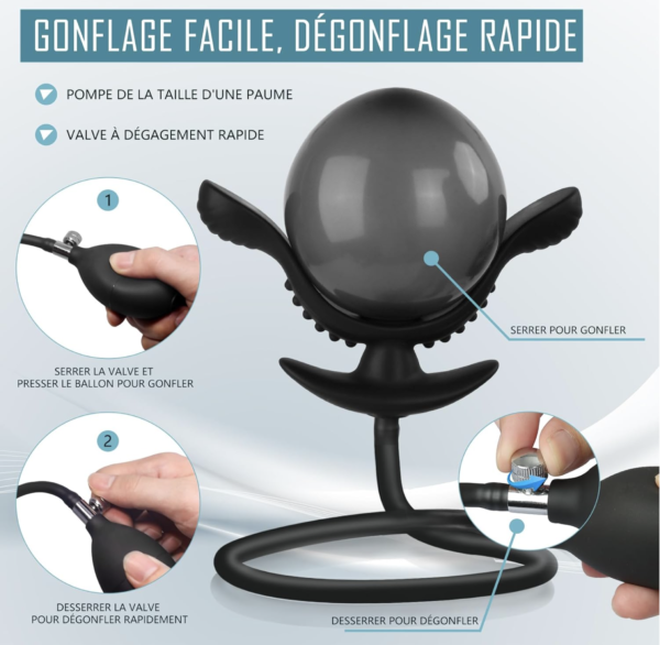 Plug anal gonflable pompe amovible – Image 5