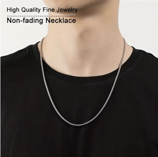 Collier argenté acier – Image 2