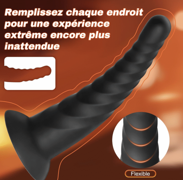 Plug anal sextoys à ventouse noir – Image 2