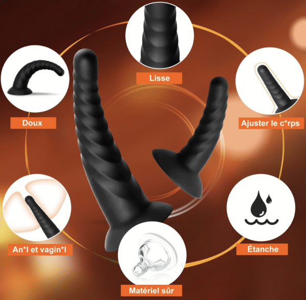 Plug anal sextoys à ventouse noir – Image 3