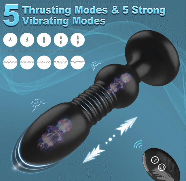 Plug anal vibromasseur 5 modes vibration  – Image 7