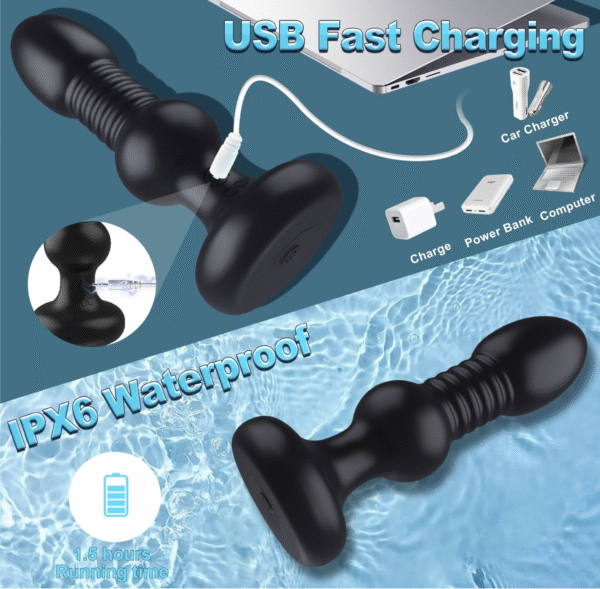 Plug anal vibromasseur 5 modes vibration  – Image 6